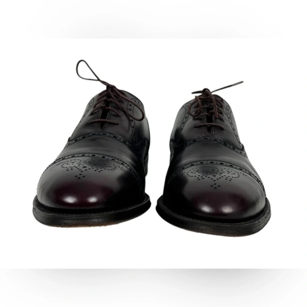 Alden Oxford Dress Shoes Men 11 Brown Leather Cap Toe 908 Brogue Lace Made USA